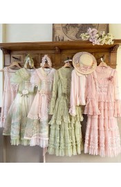 Mademoiselle Pearl Fragrant Grass Blouses Apron Overdress JSKs and Ops(Reservation/Full Payment Without Shipping)